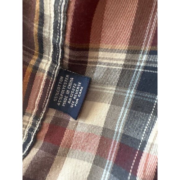 Bogari Plaid Button-Up Shirt Red/Blue/White Cotton Blend Long Sleeve Size XL - Picture 6 of 6